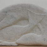 Otter Chasing Salmon Double Relief Clipsham Stone